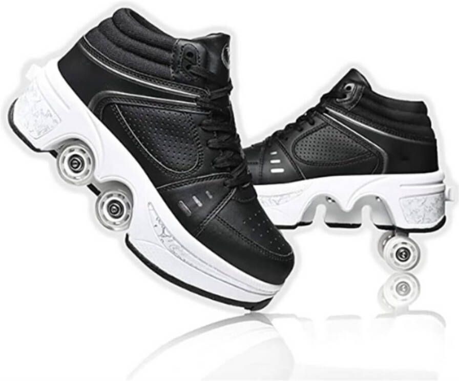 PEAM Rolschaatssneakers Voor Kinderen Sneakers Met Wieltjes Multifunctioneel 2-In-1 Skates En Schoenen Met 4 Wielen Modieus Verjaardagscadeau Voor Jongens En Meisjes