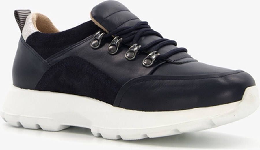 Pediforma leren dames diabetesschoenen blauw Uitneembare zool