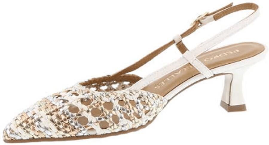 Pedro Miralles Dames Slingback Metal Blanco Goud