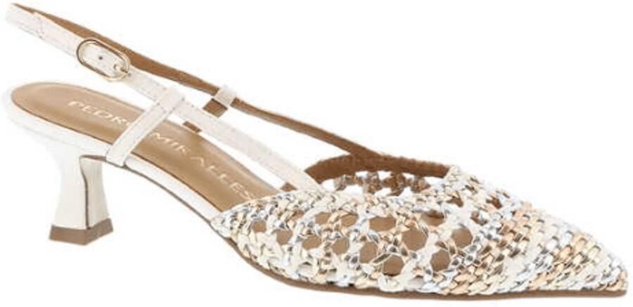 Pedro Miralles Dames Slingback Metal Blanco Goud