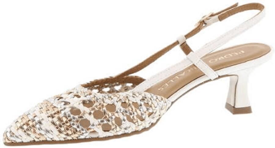Pedro Miralles Dames Slingback Metal Blanco Goud