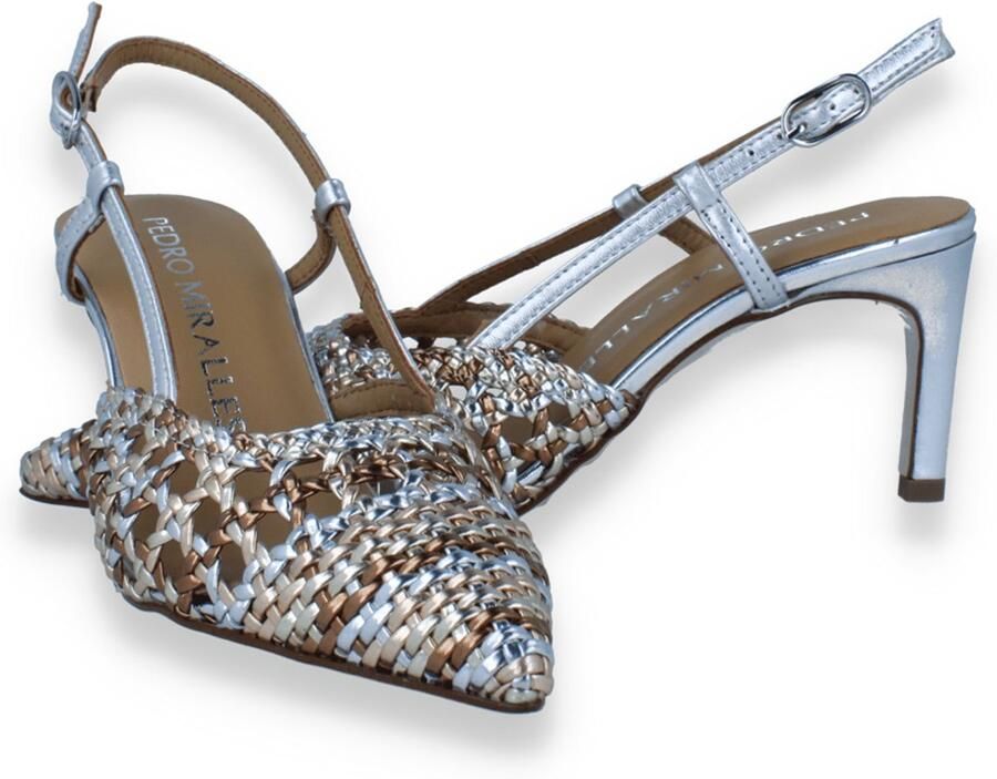 Pedro Miralles Dames Slingback Multi Metal Zilver