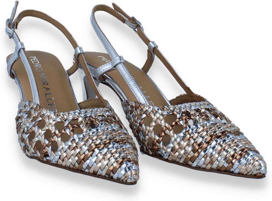 Pedro Miralles Dames Slingback Multi Metal Zilver