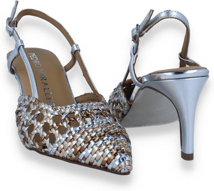 Pedro Miralles Dames Slingback Multi Metal Zilver