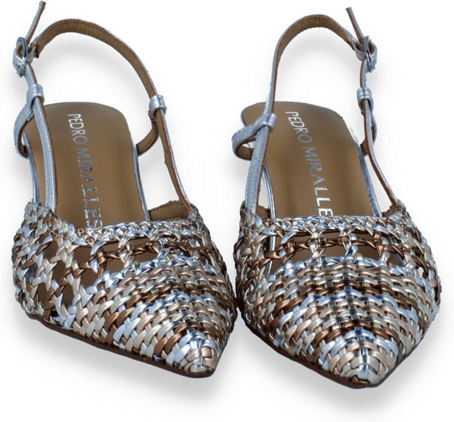 Pedro Miralles Dames Slingback Multi Metal Zilver
