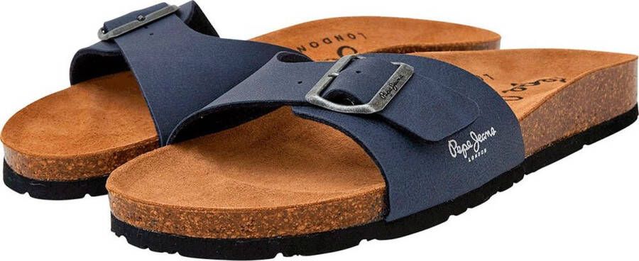 Pepe Jeans Badslippers Bio Single Chicago Blauw Heren