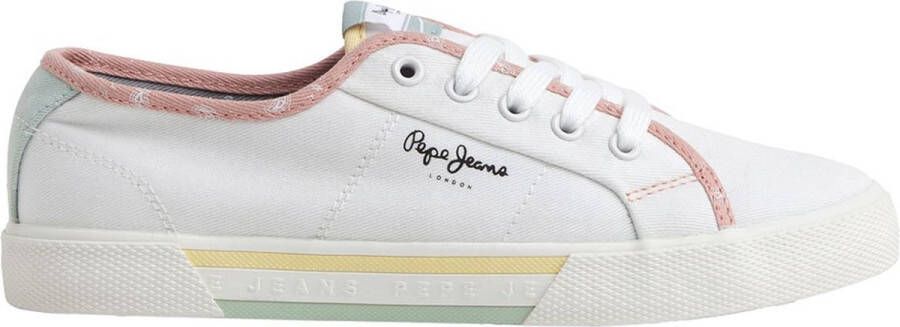 Pepe Jeans Brady Bandan Lage Sneakers Wit Vrouw