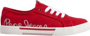 Pepe Jeans Brady Logo Lage Sneakers Rood Vrouw