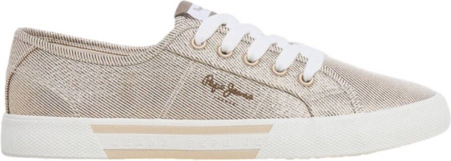Pepe Jeans Brady Party Lage Sneakers Goud Vrouw