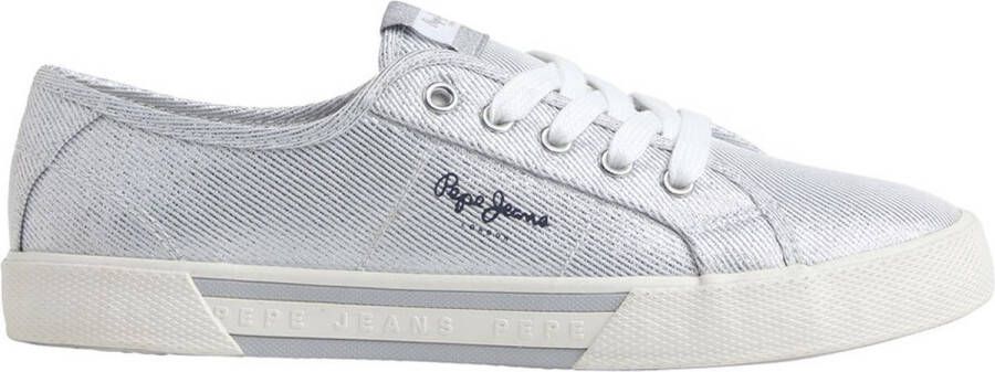 Pepe Jeans Brady Party Lage Sneakers Silver Dames