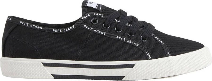 Pepe Jeans Brady Rib Lage Sneakers Zwart Textiel Bovenwerk