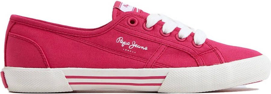 Pepe Jeans Geklede Dames Sneakers Roze Veters Textiel