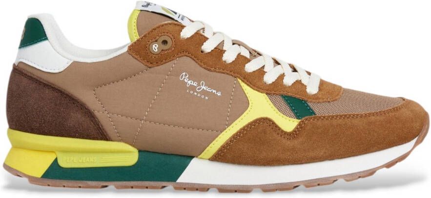 Pepe Jeans Brit Colors Bruin Leren Sneakers