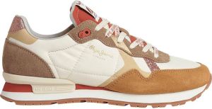 Pepe Jeans Brit Print Lux W Sneakers Bruin Vrouw
