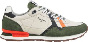 Pepe Jeans Brit Print Sneakers Khaki Green Heren