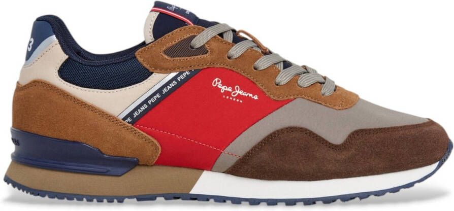 Pepe Jeans Bruine leren sneakers