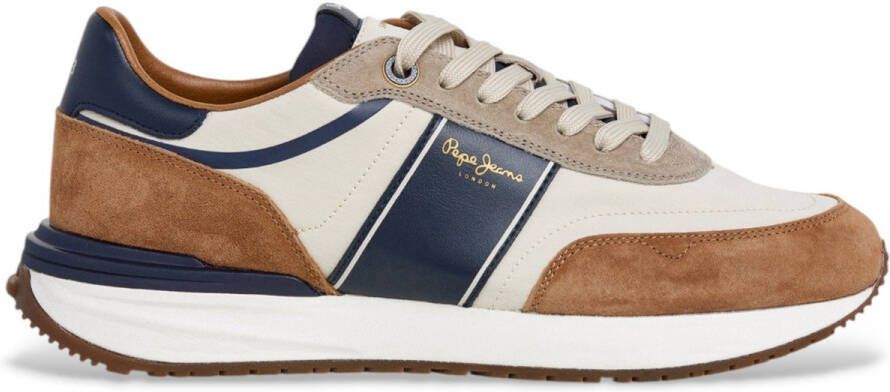 Pepe Jeans Buster Leren Sneakers Beige Serie