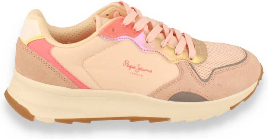 Pepe Jeans Sportieve Schoenen Roze Leer en Textiel