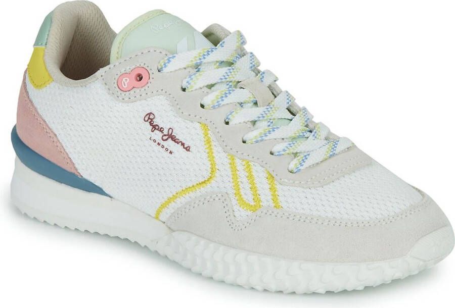 Pepe Jeans Holland Mesh Lage Sneakers Wit Vrouw