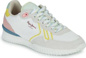 Pepe Jeans Holland Mesh Lage Sneakers Wit Vrouw