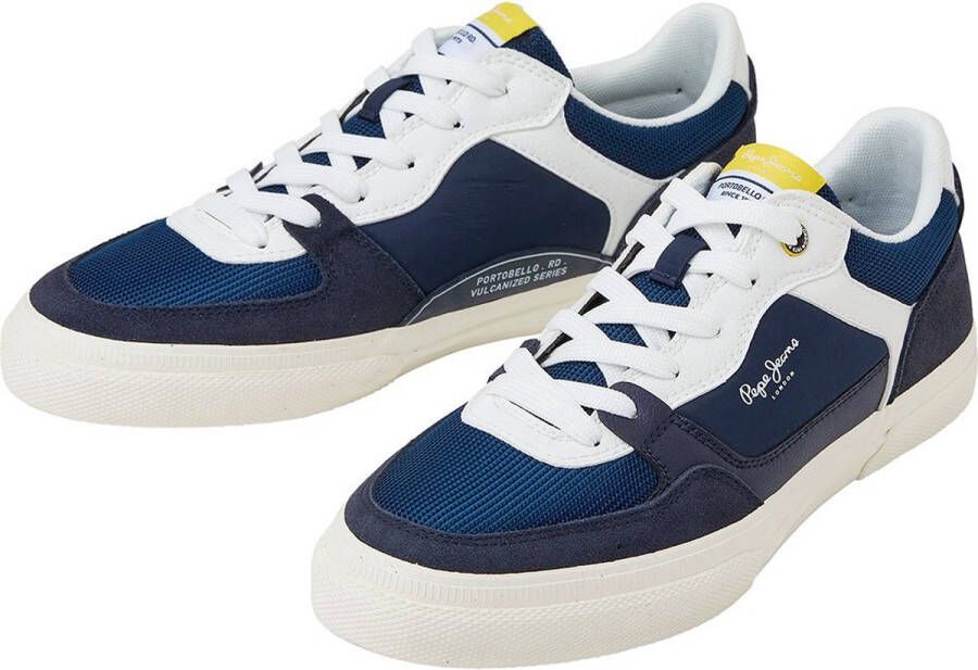 Pepe Jeans Kenton Sportieve Sneakers Blauw Lage Heren Mesh