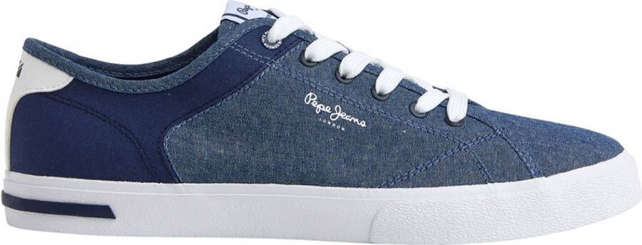 Pepe Jeans Kenton Road Chambray Sneakers Blauw