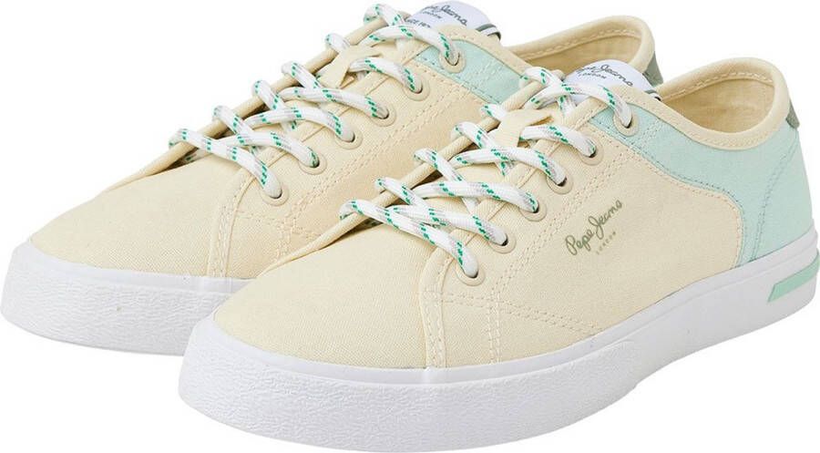 Pepe Jeans Kenton Road Mix Lage Sneakers Beige Vrouw