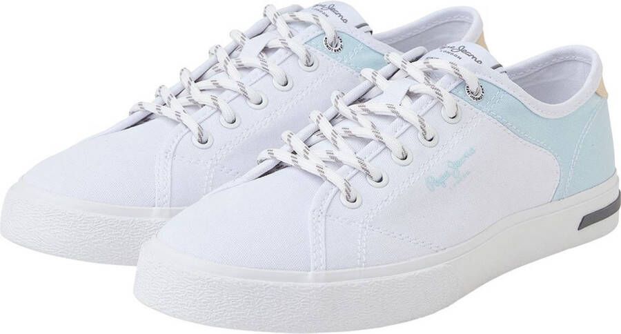 Pepe Jeans Kenton Road Mix Lage Sneakers Wit Vrouw