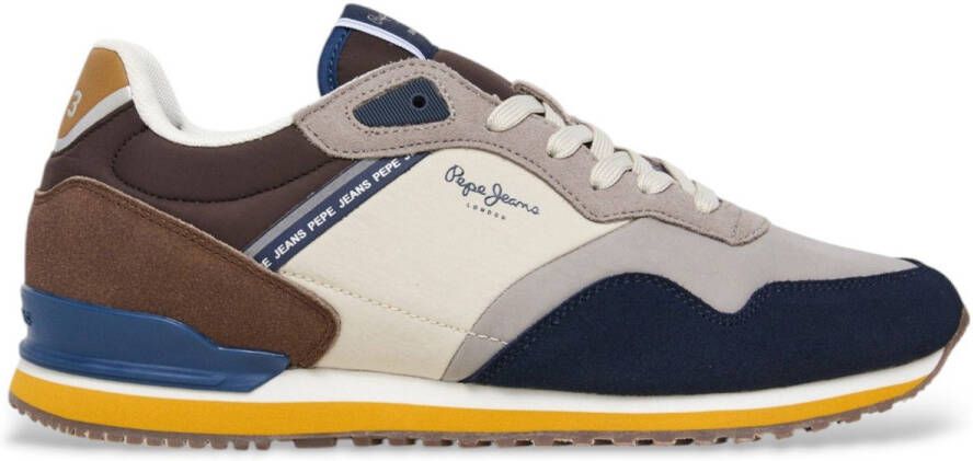 Pepe Jeans London Link marine leren sportschoenen