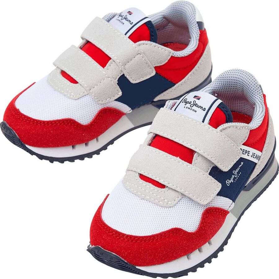 Pepe Jeans London May Bk Lage Sneakers Rood Jongen Schoenen
