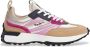 Pepe Jeans Lucky Glimmende beige leren sportschoenen - Thumbnail 1