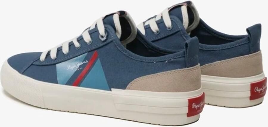 Pepe Jeans Allen Falg Nette Sneakers Niebieskie Laag Vetersluiting - Foto 2
