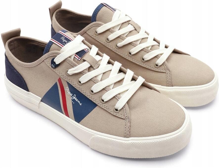 Pepe Jeans Allen Flag Heren Sneakers Bruin Met Leer
