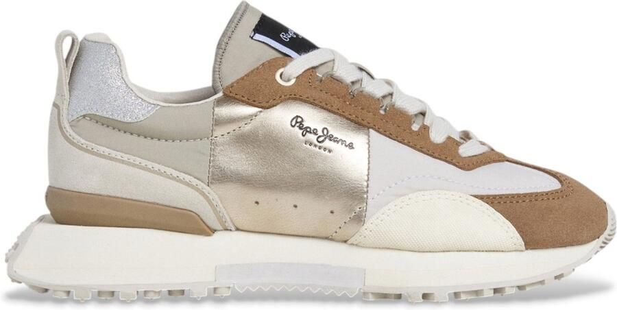 Pepe Jeans Archer Gala beige leren sportschoenen
