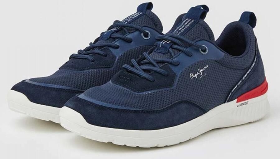 Pepe Jeans AWE Serie Sportieve Herenschoenen Marineblauw Leren Veters