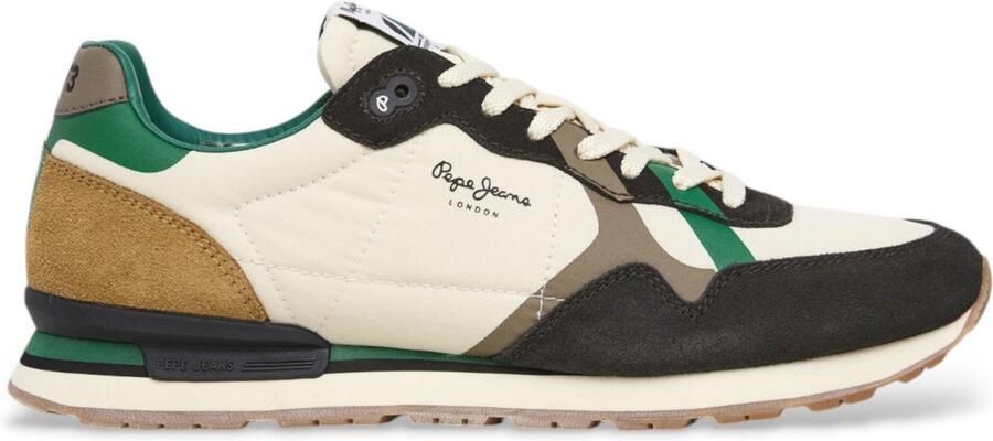 Pepe Jeans Brit Cover beige leren sportschoenen