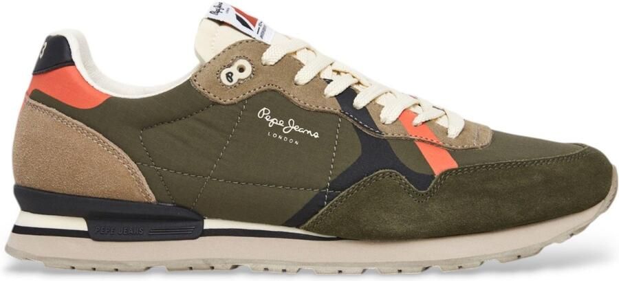 Pepe Jeans Brit Cover groen leren schoenen