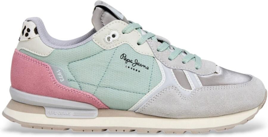 Pepe Jeans Sneakers laag 'Brit Glen' grijs lichtgrijs mintgroen