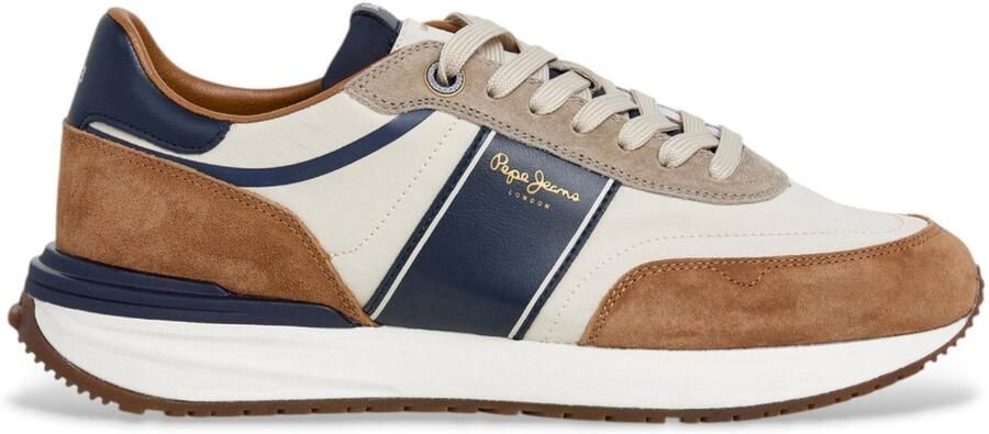 Pepe Jeans Buster Leren Sneakers Beige Serie