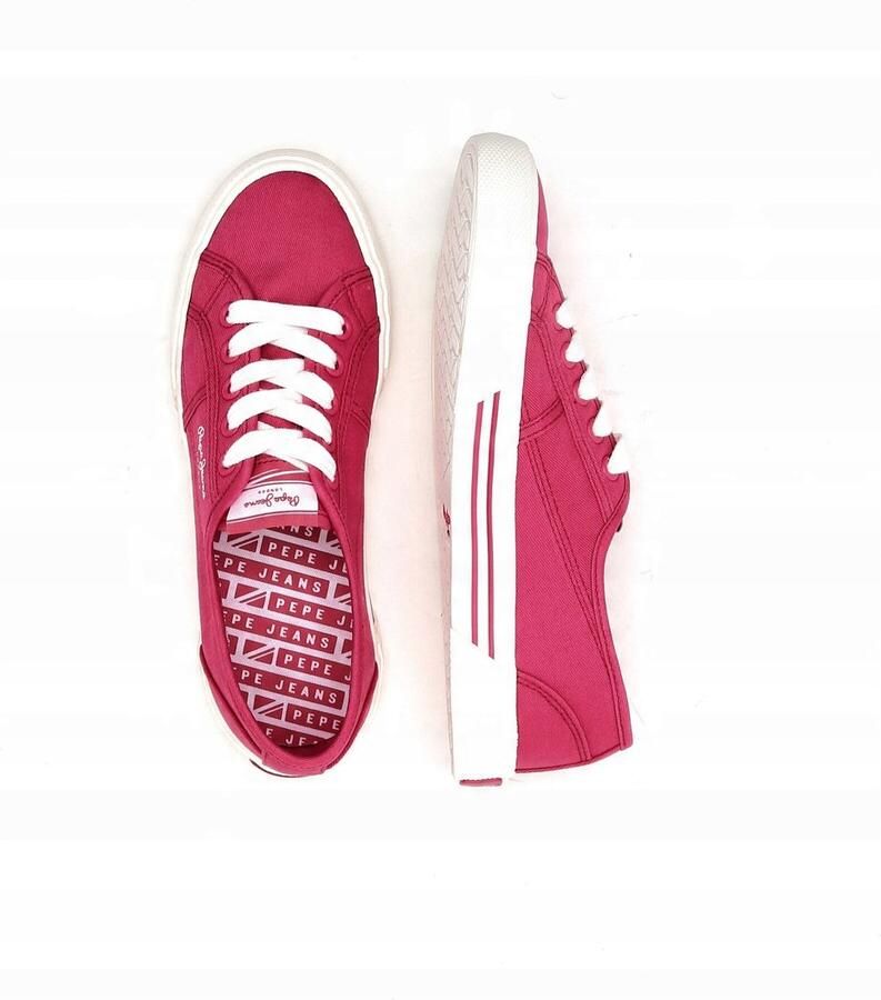 Pepe Jeans Geklede Dames Sneakers Roze Veters Textiel - Foto 2