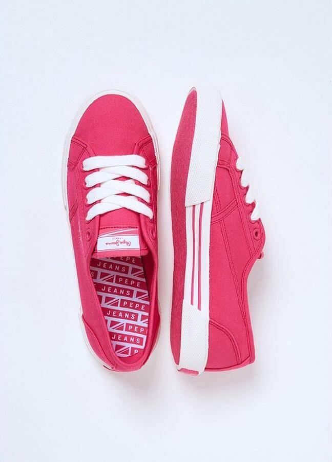 Pepe Jeans Geklede Dames Sneakers Roze Veters Textiel - Foto 5