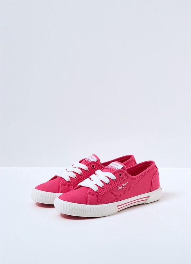 Pepe Jeans Geklede Dames Sneakers Roze Veters Textiel - Foto 4