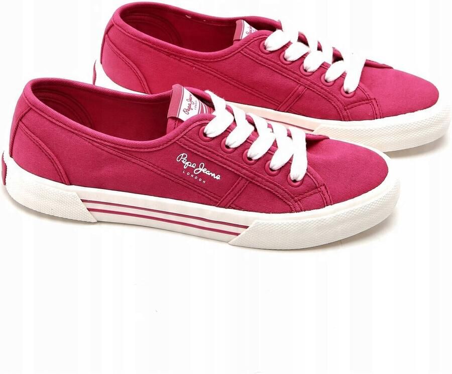 Pepe Jeans Dames Sneakers Roze Textiel Vetersluiting - Foto 2