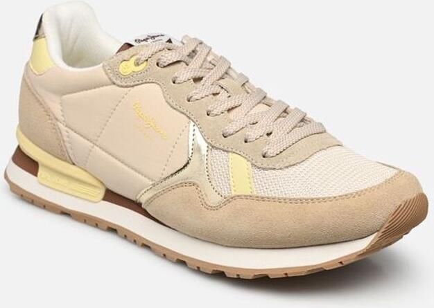Pepe Jeans Dames Sport Schoenen Beige Leren Buitenkant - Foto 3