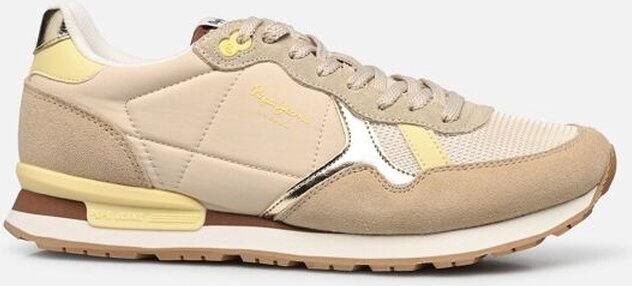 Pepe Jeans Dames Sport Schoenen Beige Leren Buitenkant - Foto 4