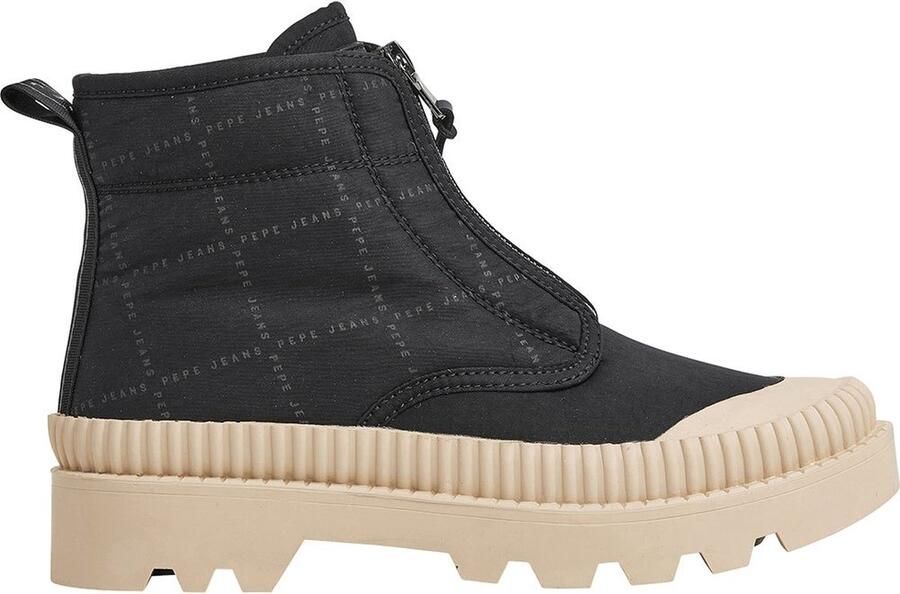 Pepe Jeans Laarzen Zwarte Gewatteerde Schacht Met Rits