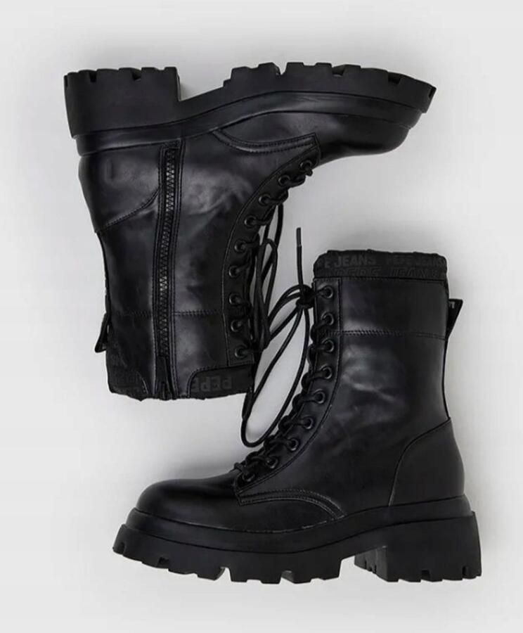 Pepe Jeans LOL Serie Dames Enkellaarzen Zwart Synthetisch Logo - Foto 2