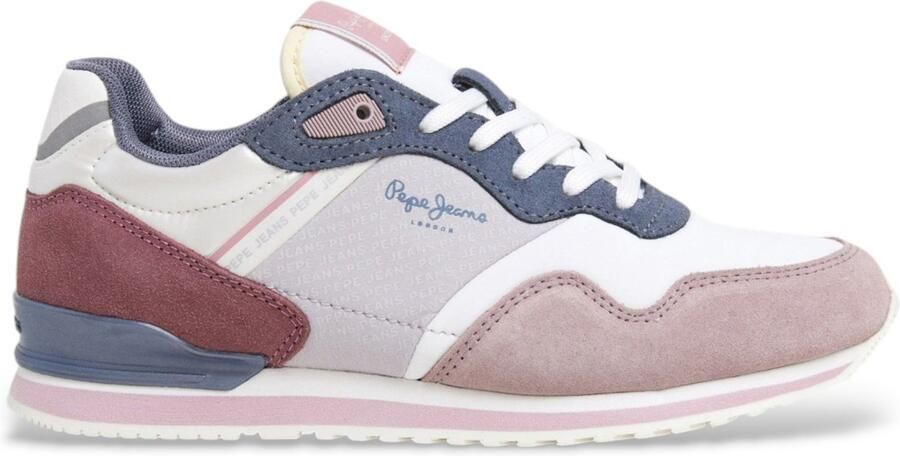 Pepe Jeans London Print veelkleurige leren sportschoenen