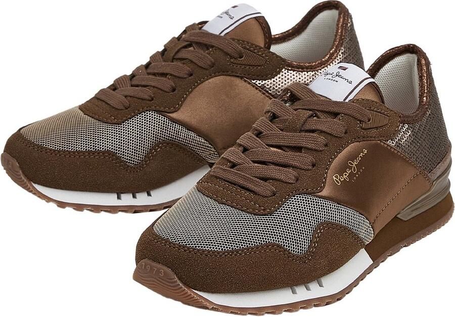 Pepe Jeans Serie Sportschoenen Bruin Vetersluiting Logo
