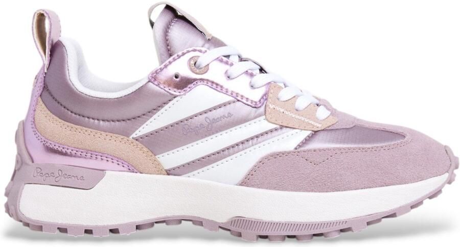 Pepe Jeans Lucky sign roze leren sportschoenen